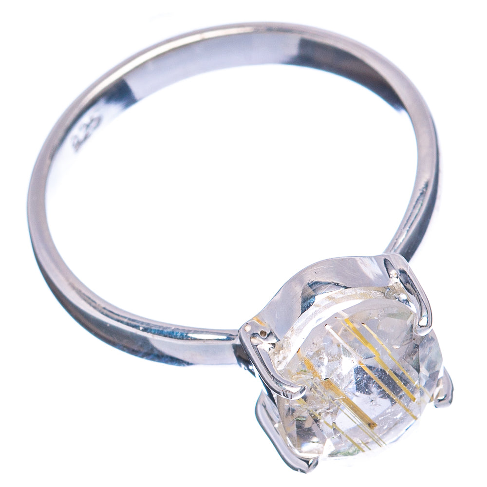 Rutilated Quartz Ring Size 7.25 (.925 Sterling Silver)