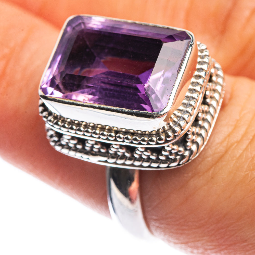 Faceted Amethyst Ring Size 7 (925 Sterling Silver) R144153