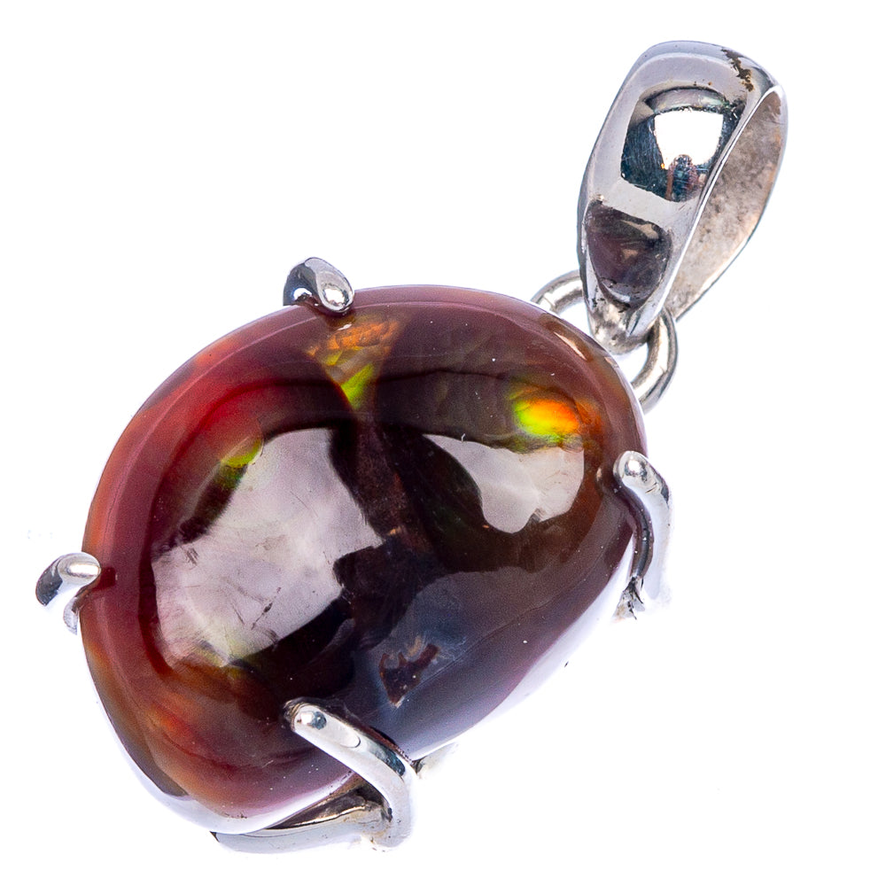 Rare Mexican Fire Agate Pendant 1 1/8" (925 Sterling Silver) P40352