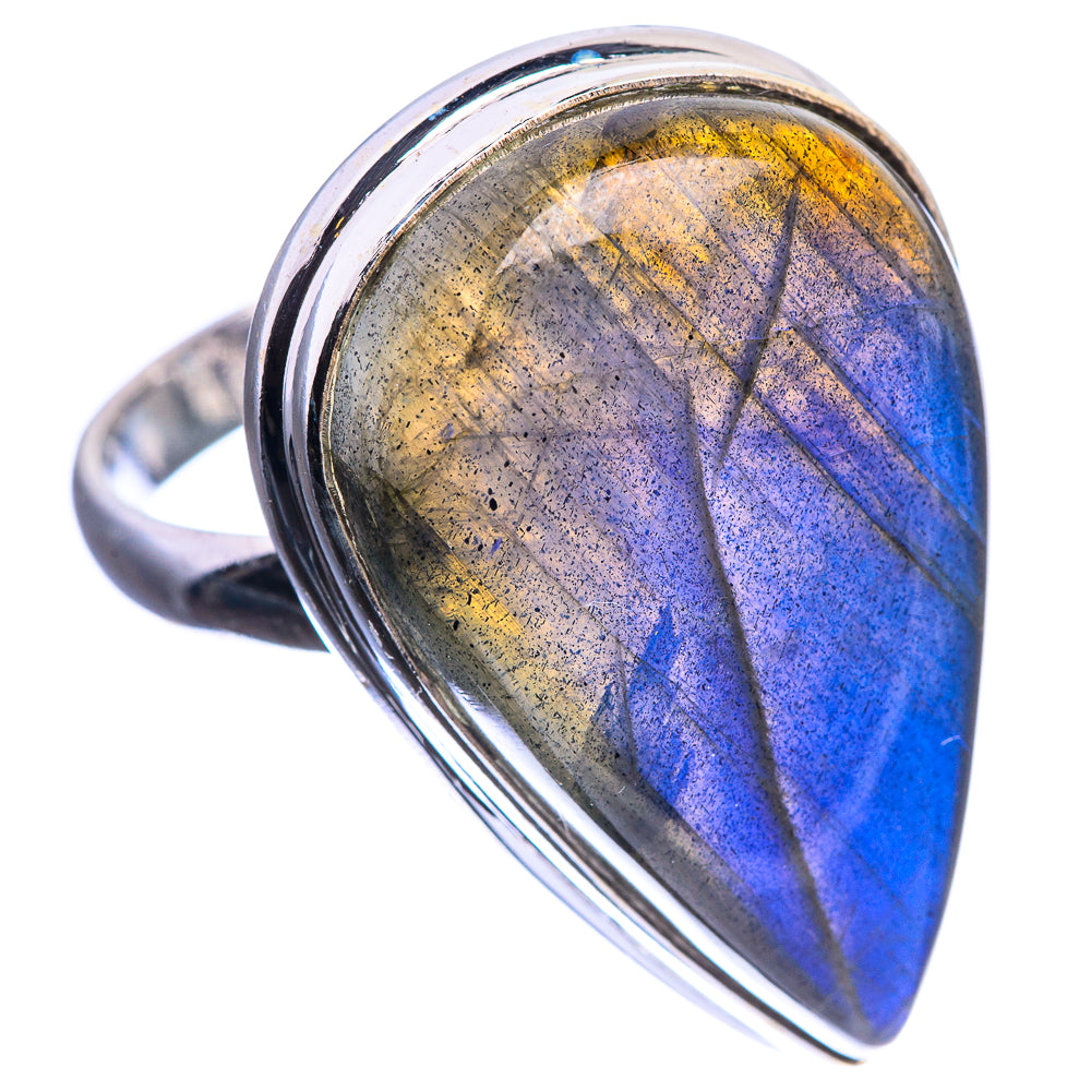 Large Labradorite 925 Sterling Silver Ring Size 11.75