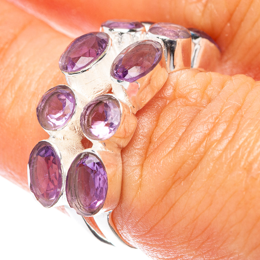 Faceted Amethyst 925 Sterling Silver Ring Size 6.5 (925 Sterling Silver) R5437