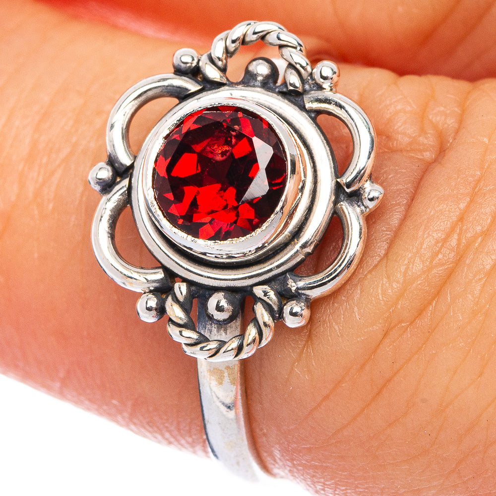 Garnet Dainty Ring Size 7 (925 Sterling Silver) R145657