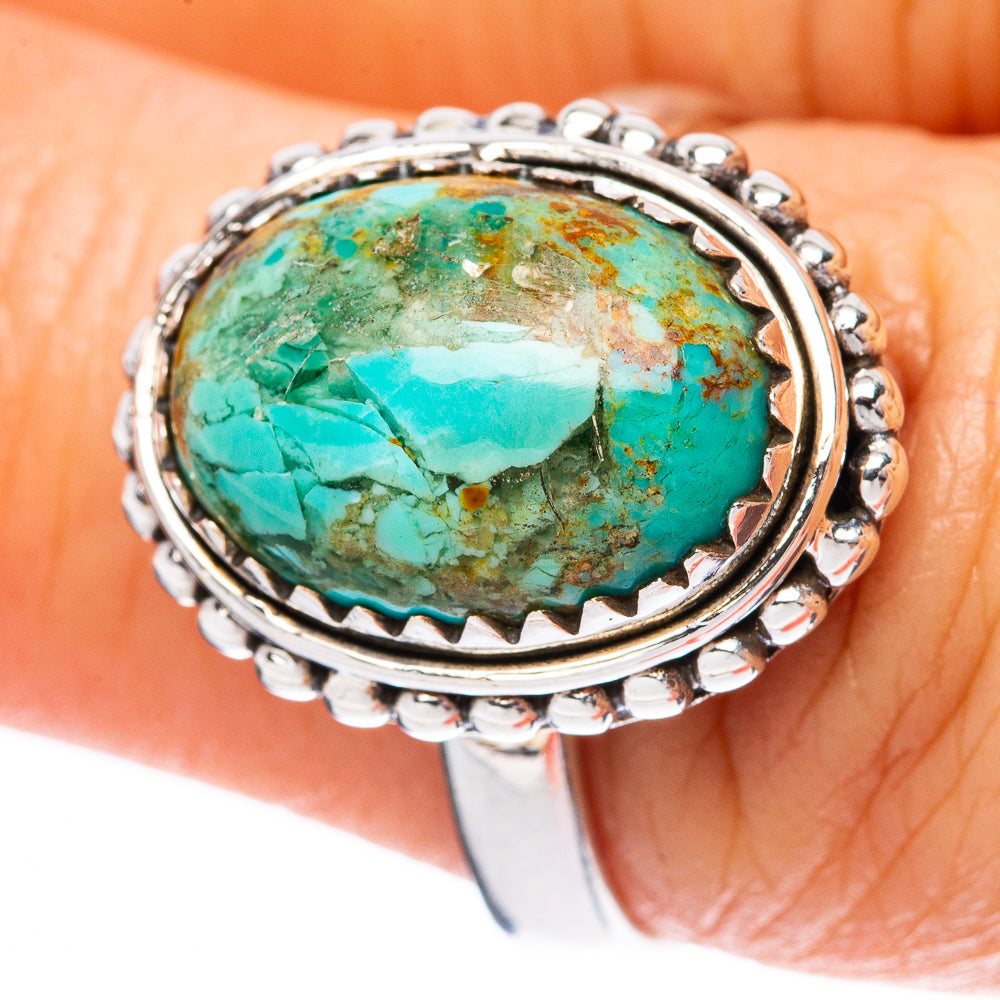 Rare Kingman Turquoise 925 Sterling Silver Ring Size 7.5 (925 Sterling Silver) R3836