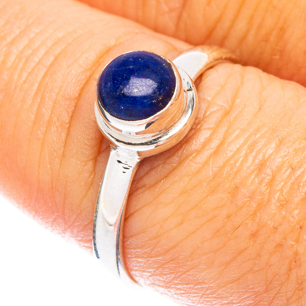 Lapis Lazuli Dainty Ring Size 8 (925 Sterling Silver) R5257