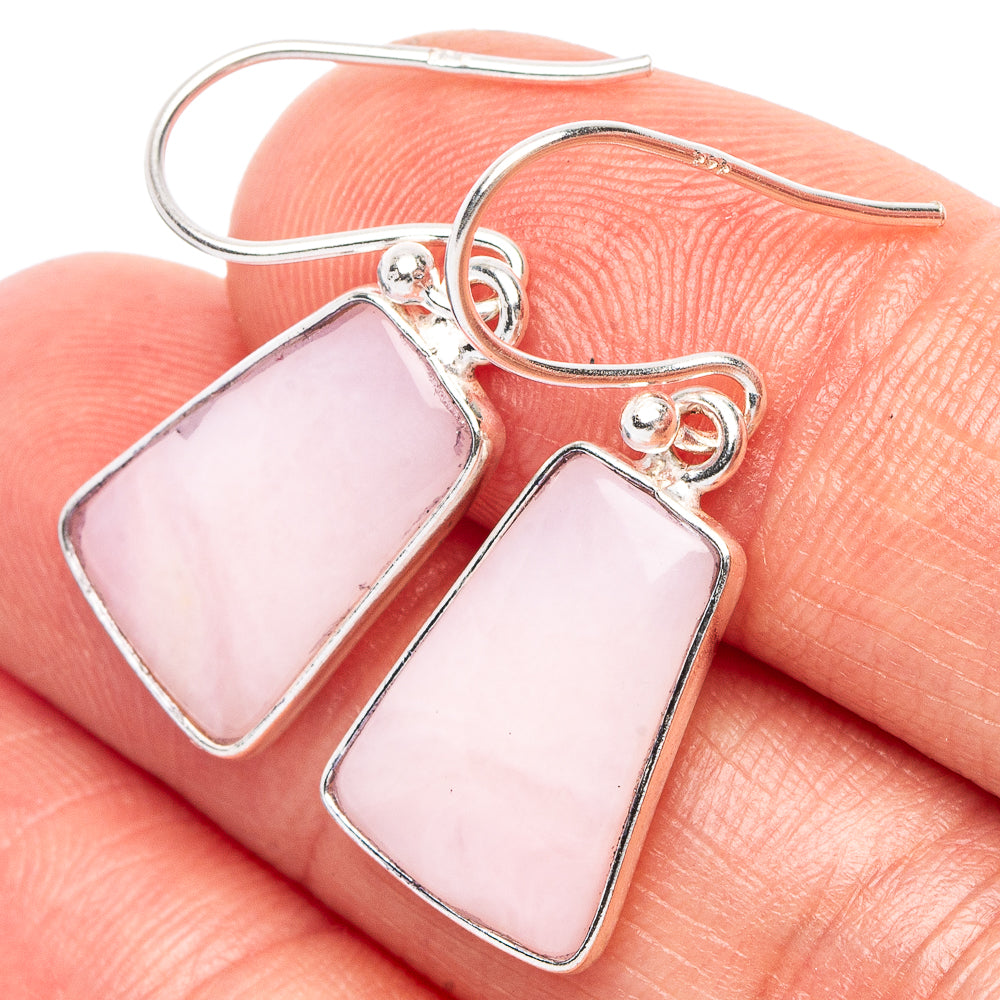Pink Opal Earrings 1 1/4" (925 Sterling Silver) E2303