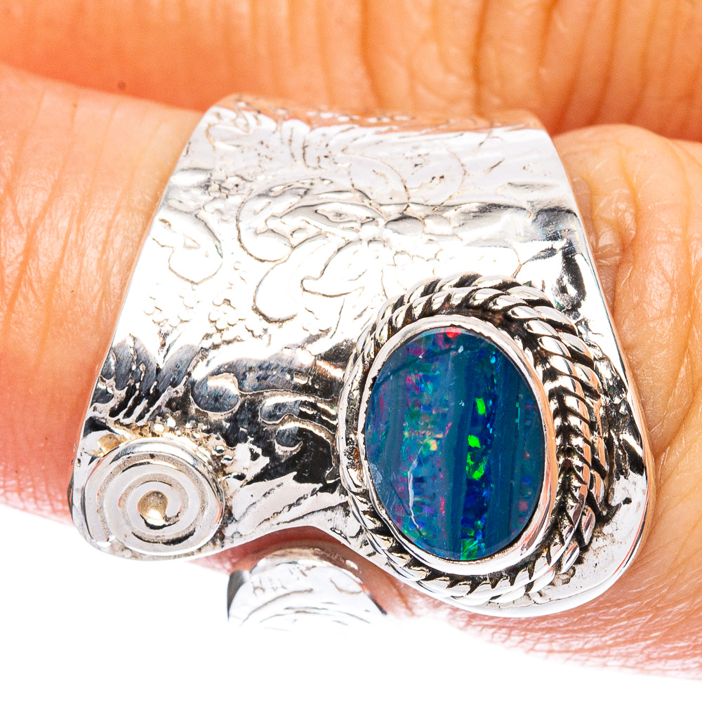 Rare  Doublet Opal Ring Size 6.25 (925 Sterling Silver) R3664