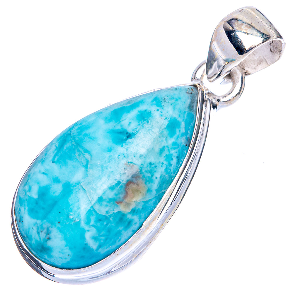 Larimar Pendant 1 3/8" (925 Sterling Silver) P41703