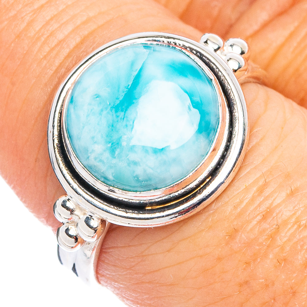 Rare Larimar Ring Size 8.25 (.925 Sterling Silver)