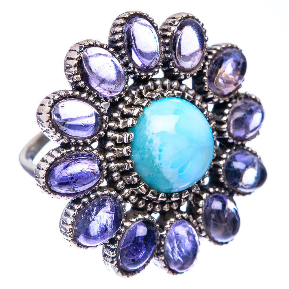 Large Larimar, Tanzanite Ring Size 6.5 (925 Sterling Silver) R141603