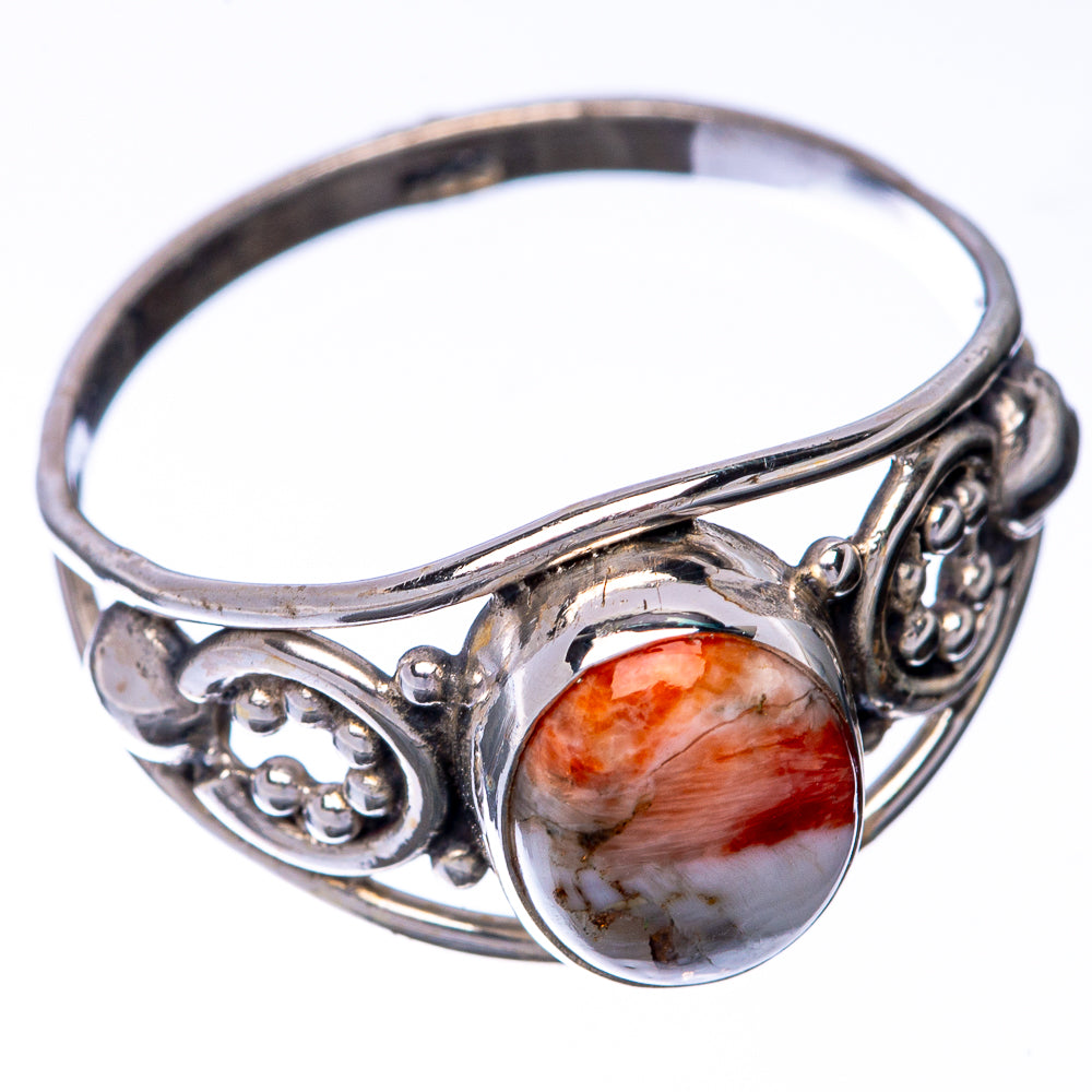 Spiny Oyster Turquoise Dainty Ring Size 8.75 (925 Sterling Silver) R145175