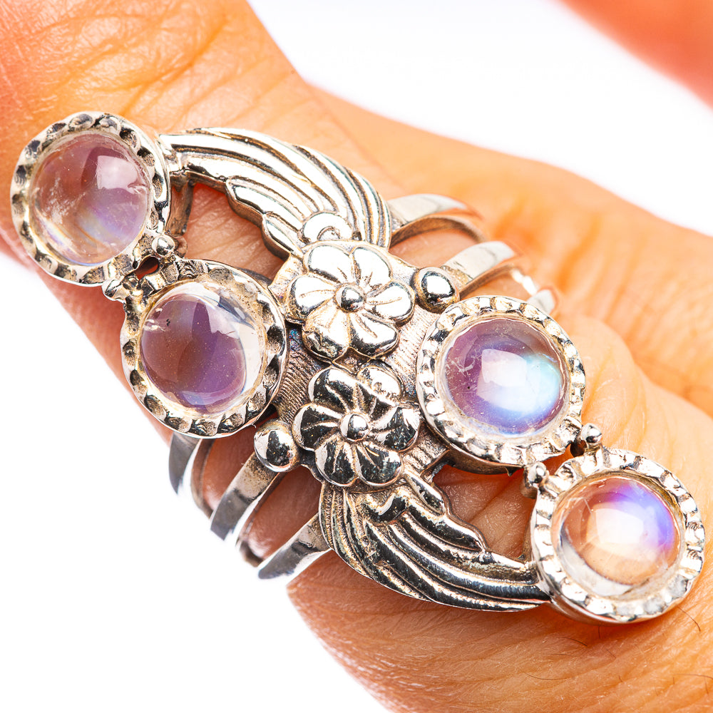 Rainbow Moonstone Ring Size 6 (925 Sterling Silver) R143083