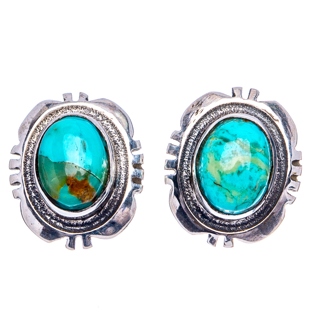 Rare Kingman Turquoise Earrings 1/2" (.925 Sterling Silver)