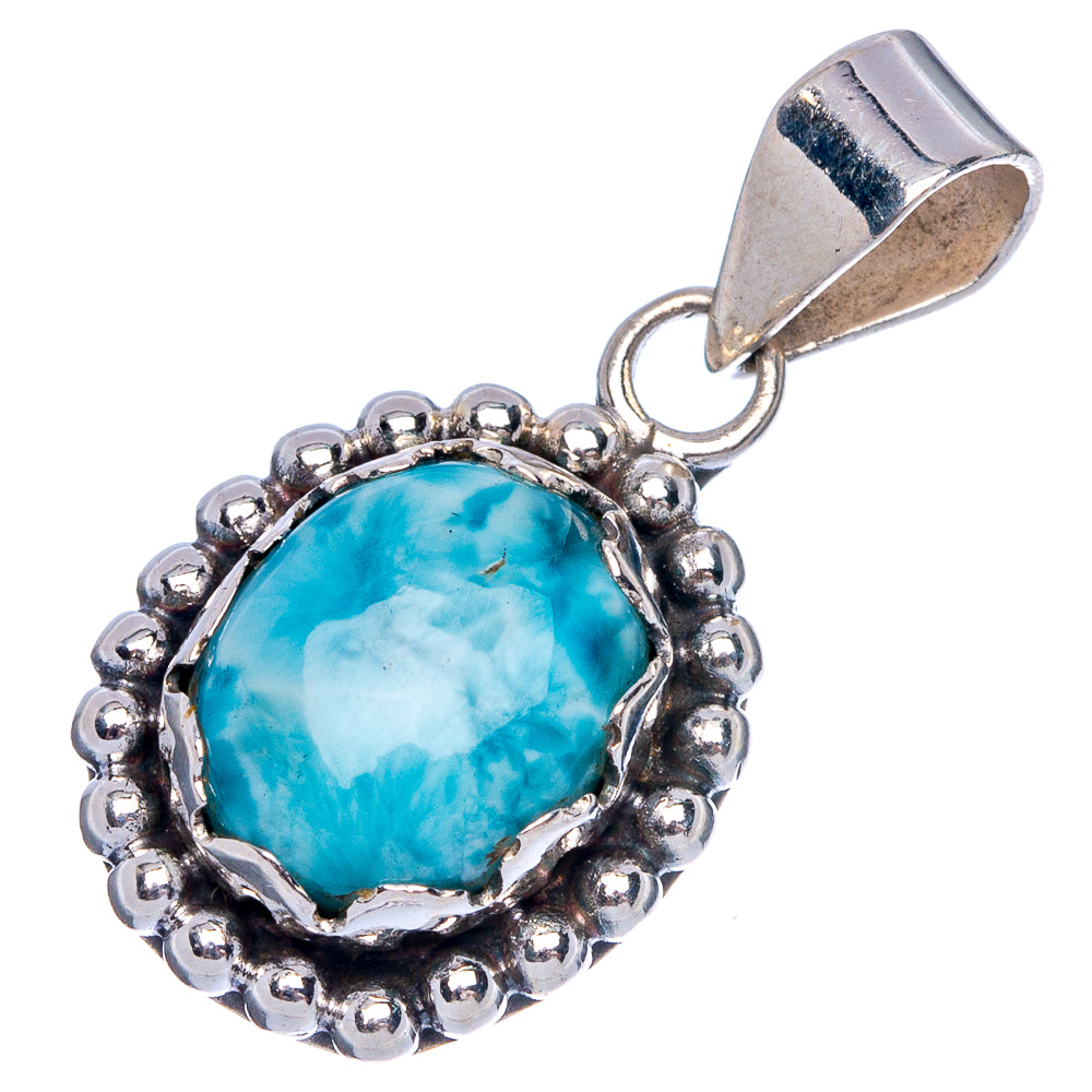 Larimar Pendant 1 1/8" (925 Sterling Silver) P40210