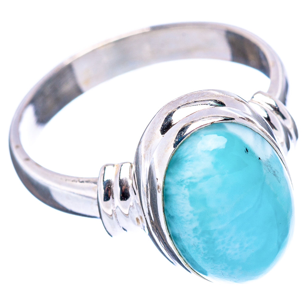 Rare Larimar Ring Size 8 (.925 Sterling Silver)