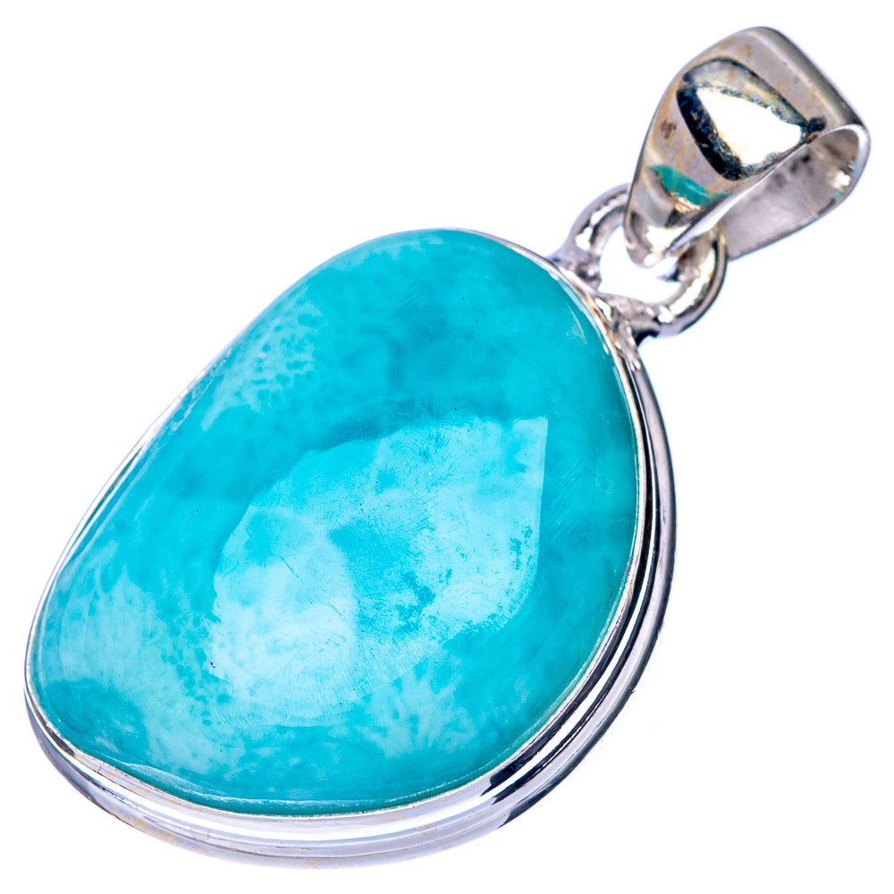 Larimar Pendant 1 3/8" (925 Sterling Silver) P41104