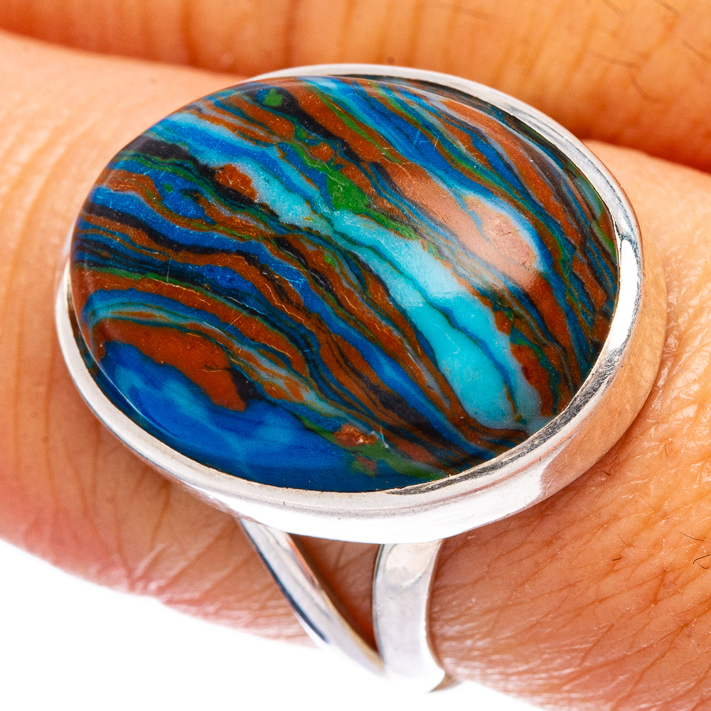 Rainbow Calsilica Ring Size 8 (925 Sterling Silver) R146544