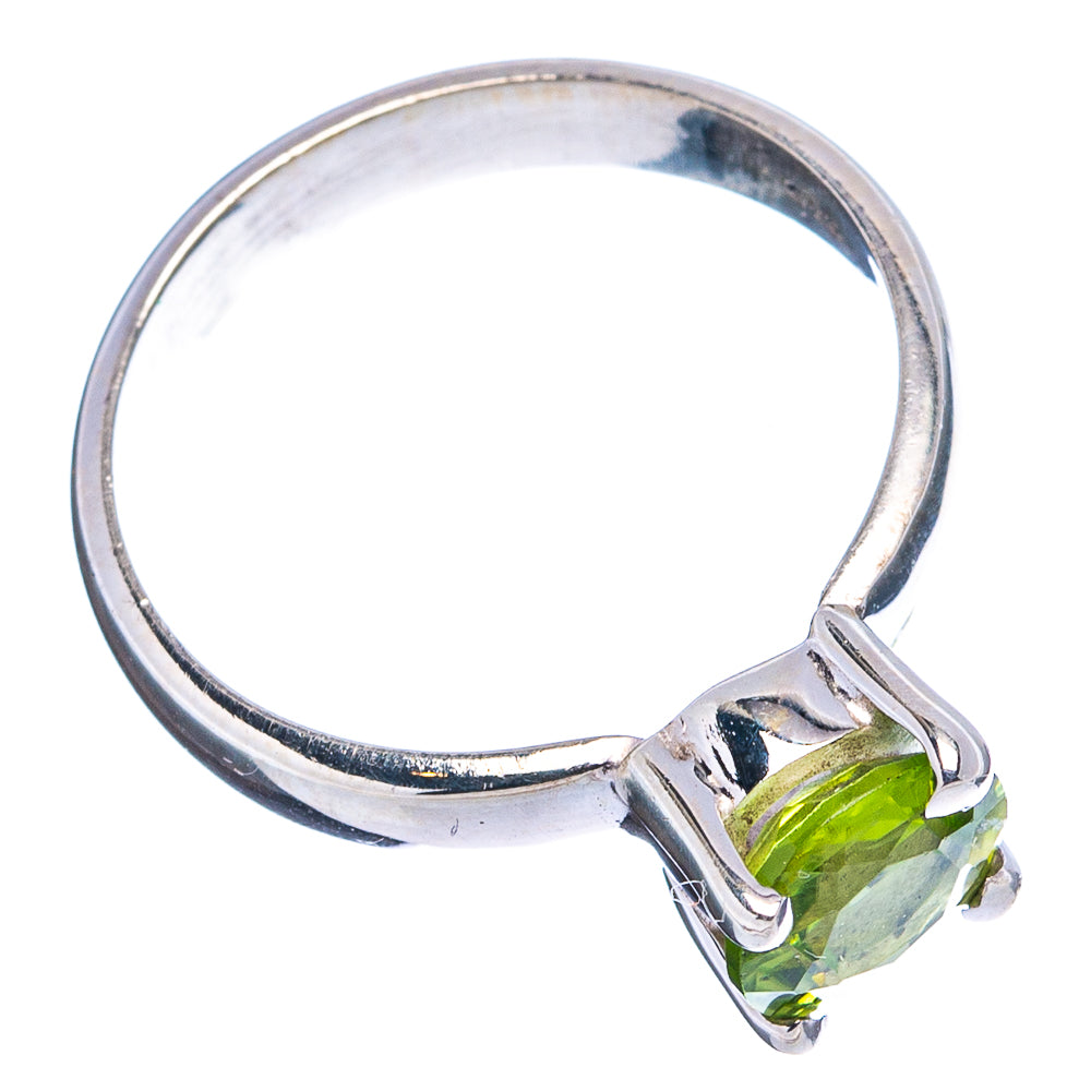 Faceted Peridot Ring Size 6 (.925 Sterling Silver)