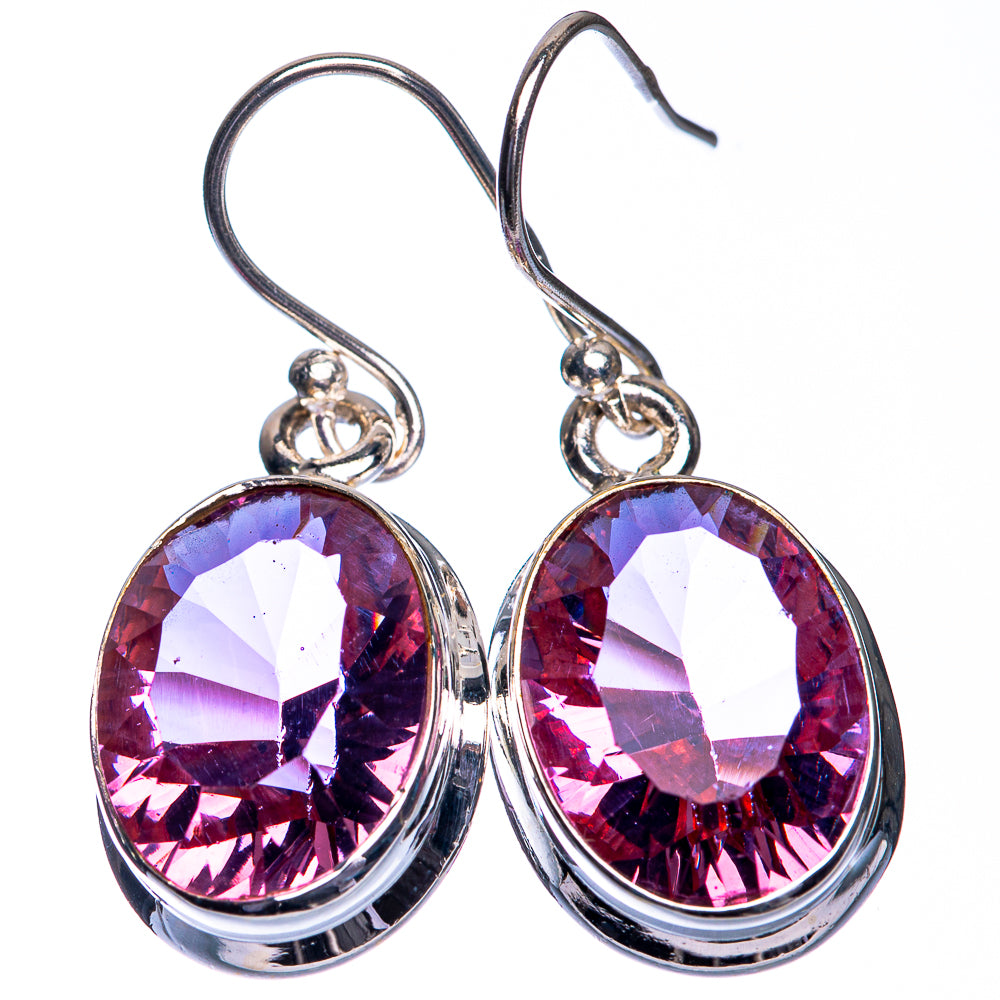 Color Change Alexandrite (Lab.) Earrings 1 3/8" (925 Sterling Silver) E432761