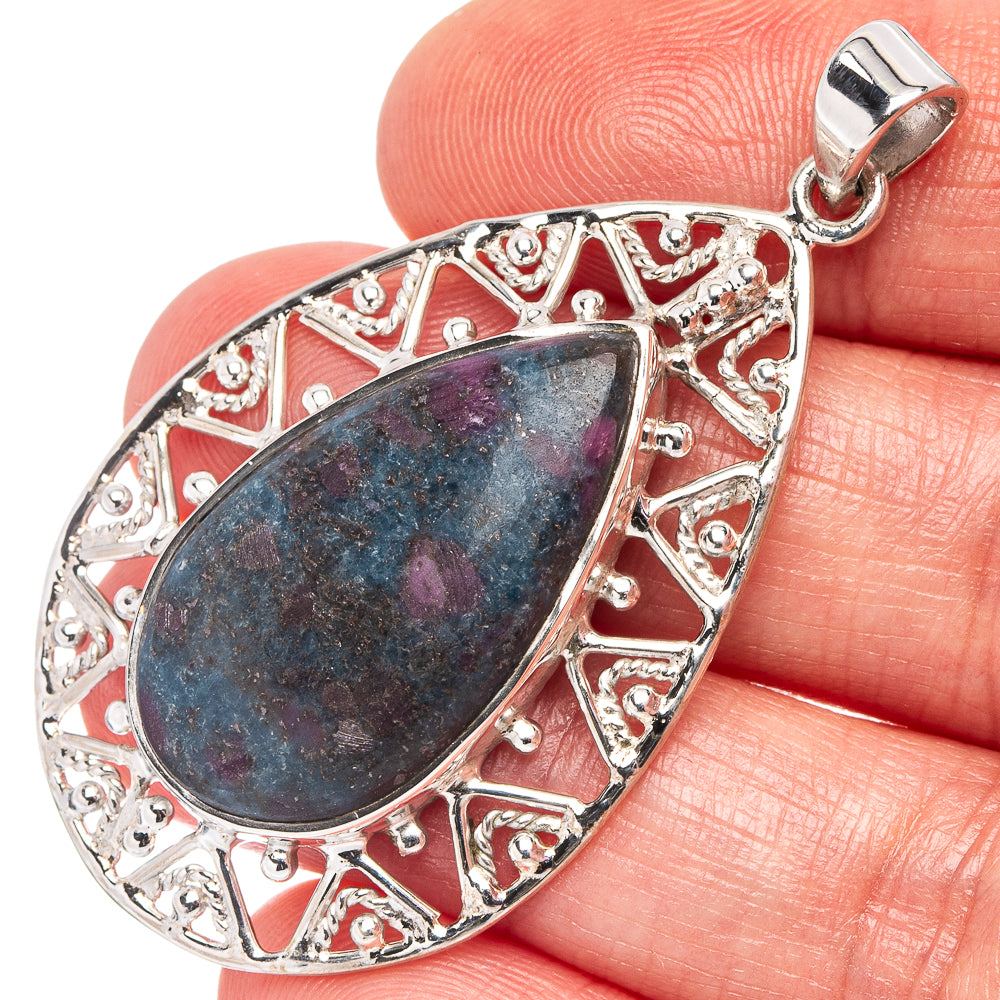 Premium Ruby Kyanite Pendant 2" (.925 Sterling Silver)