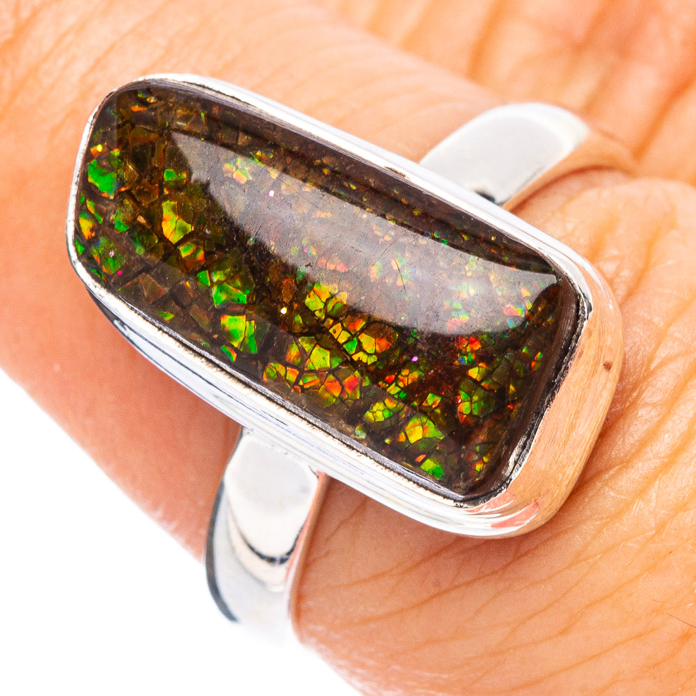Rare Ammolite Ring Size 7 (925 Sterling Silver) R4966