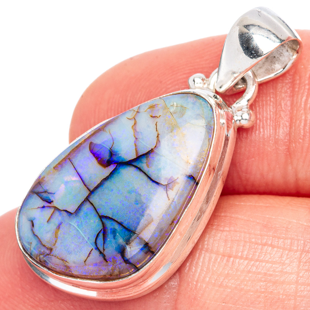 Rare Sterling Opal Pendant 1 3/8" (925 Sterling Silver) P41576