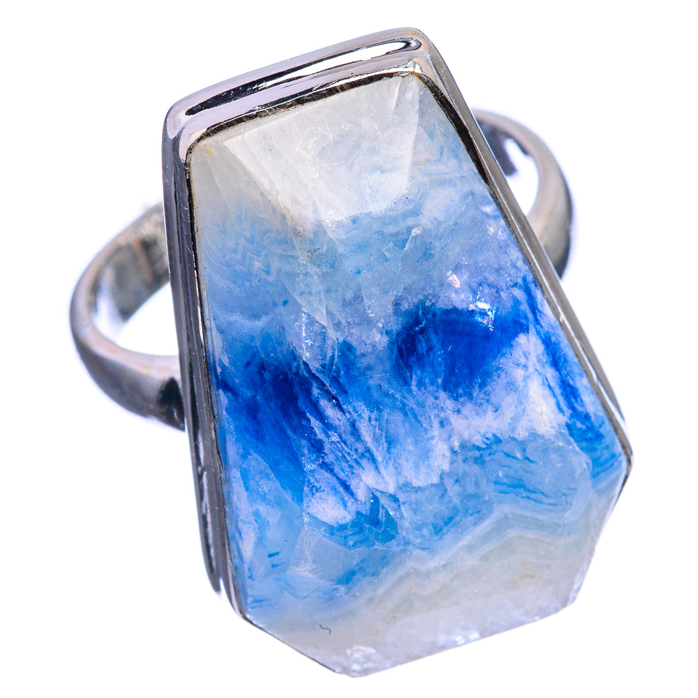 Blue Scheelite Ring Size 8.5 (925 Sterling Silver) R142371