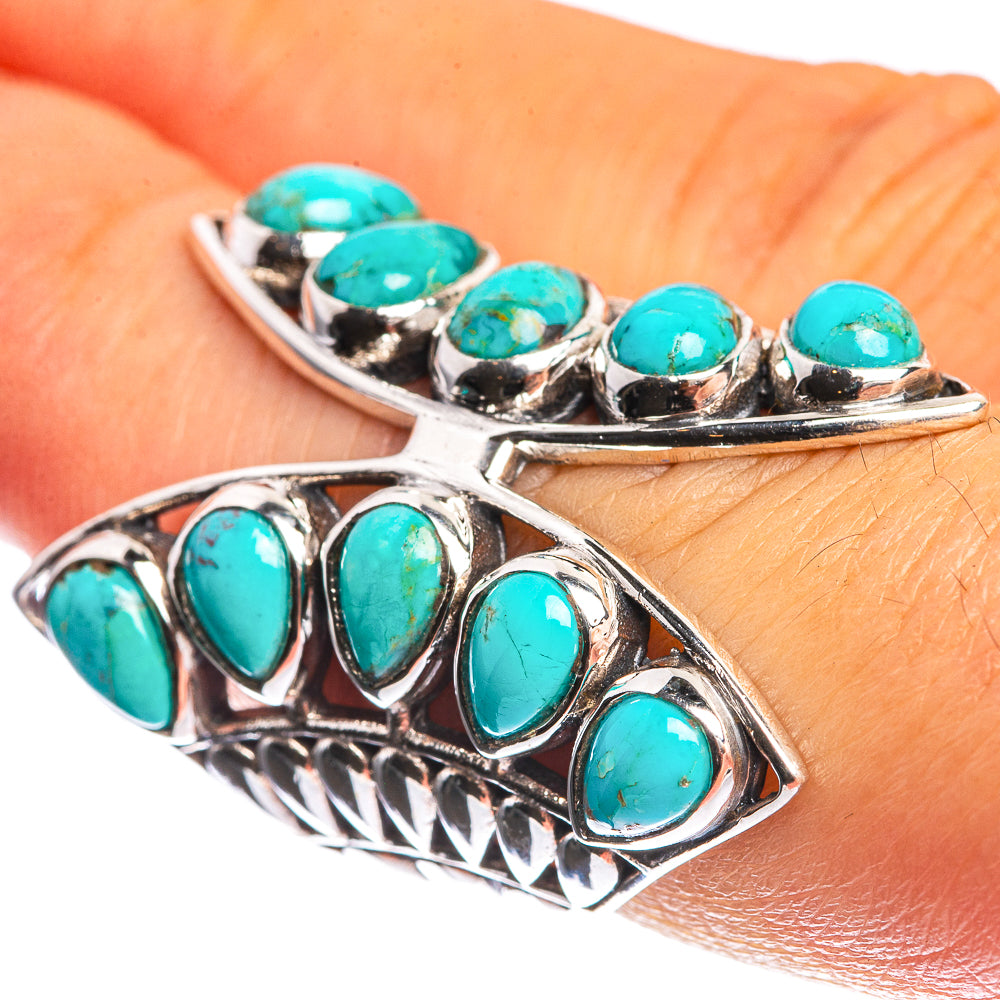 Large Sleeping Beauty Turquoise 925 Sterling Silver Ring Size 6.75