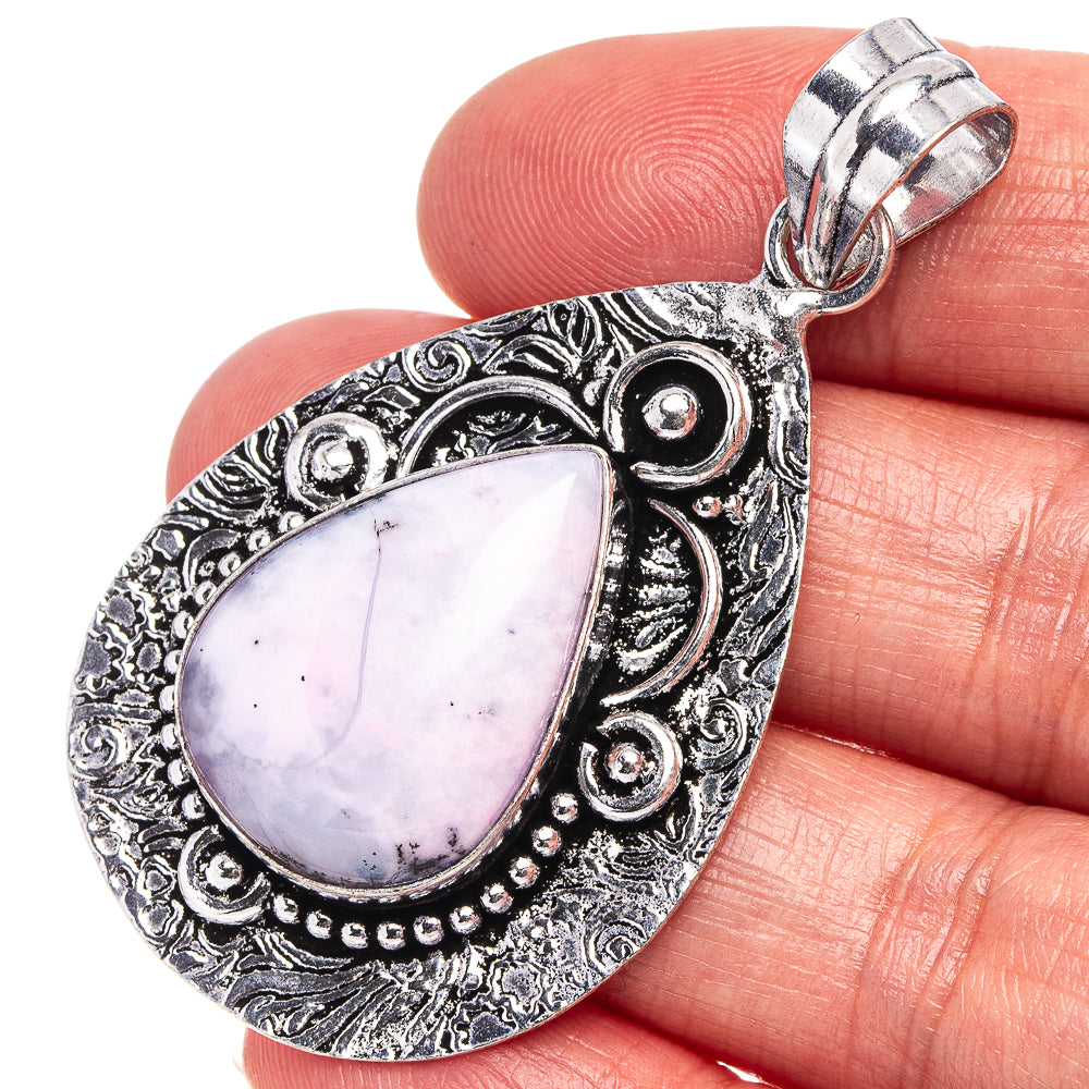 Dendritic Opal Pendant 2 1/4" (German Silver)