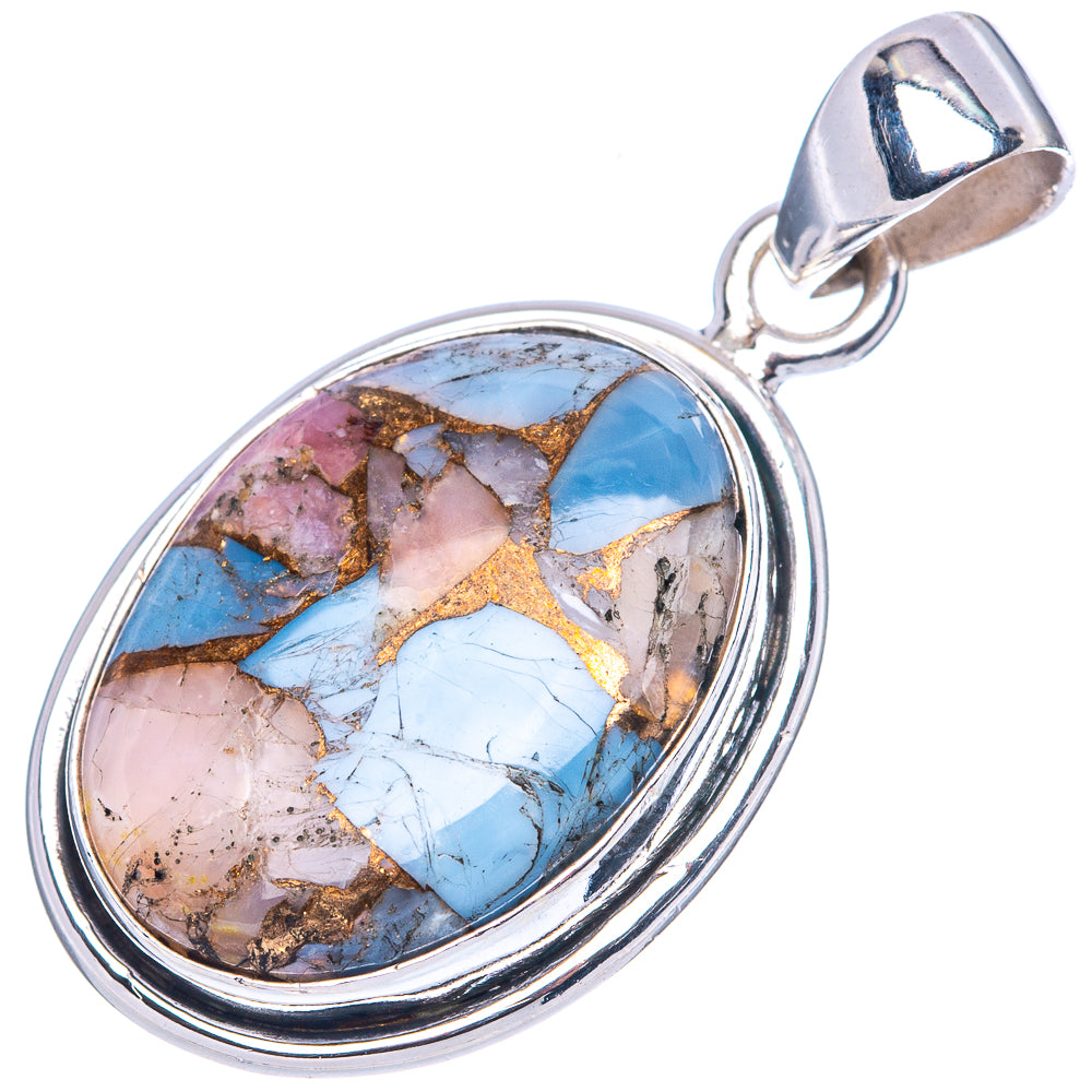 Pink Opal In Kyanite Pendant 1 3/8" (925 Sterling Silver) P42527