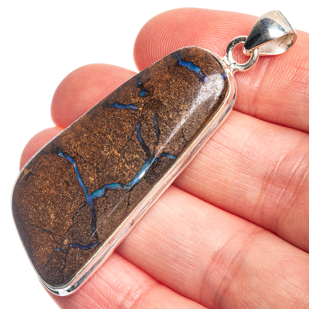 Australia Boulder Opal 925 Sterling Silver Pendant 2 1/4"
