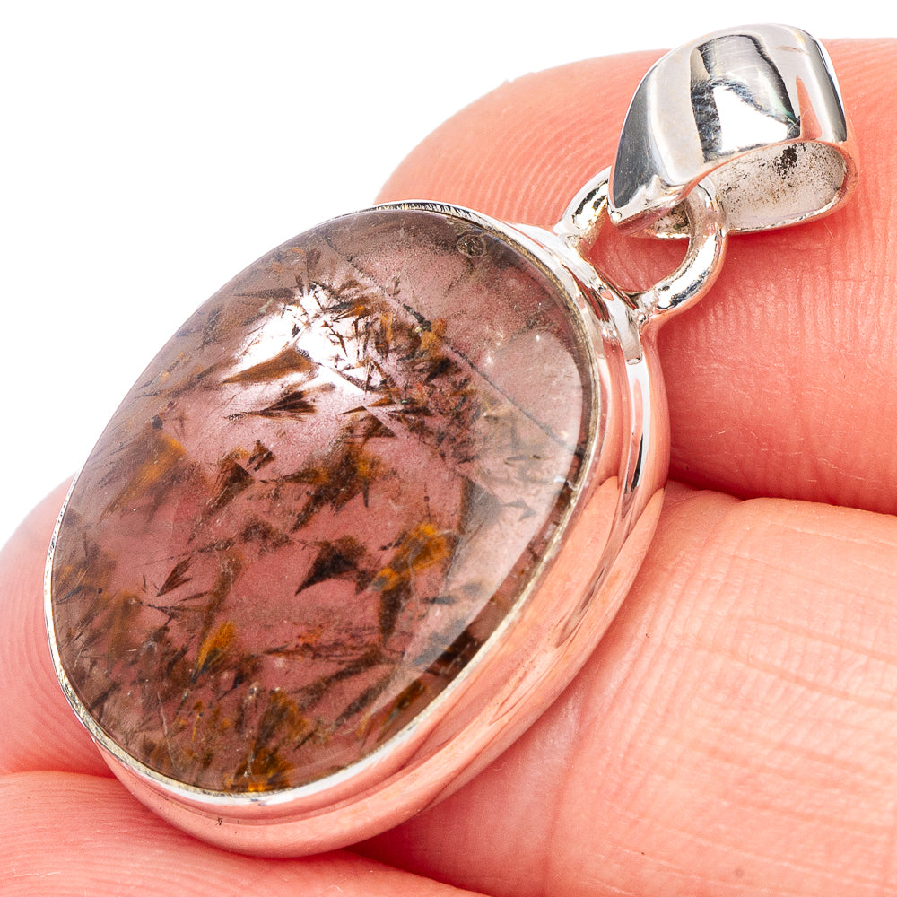 Rare Cacoxenite Amethyst Pendant 1 1/4" (925 Sterling Silver) P44195