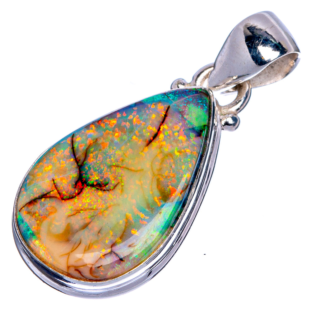 Rare Sterling Opal Pendant 1 1/4" (925 Sterling Silver) P40691