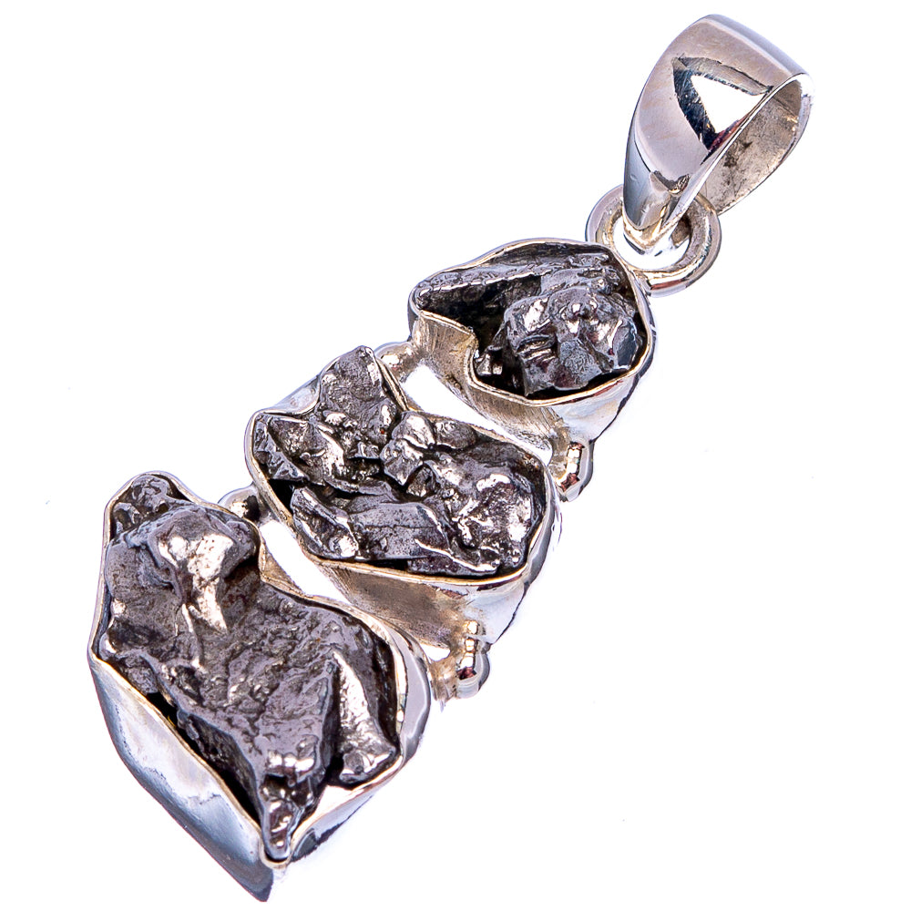 Rare Campo del Cielo Meteorite Pendant 1 1/2" (.925 Sterling Silver)