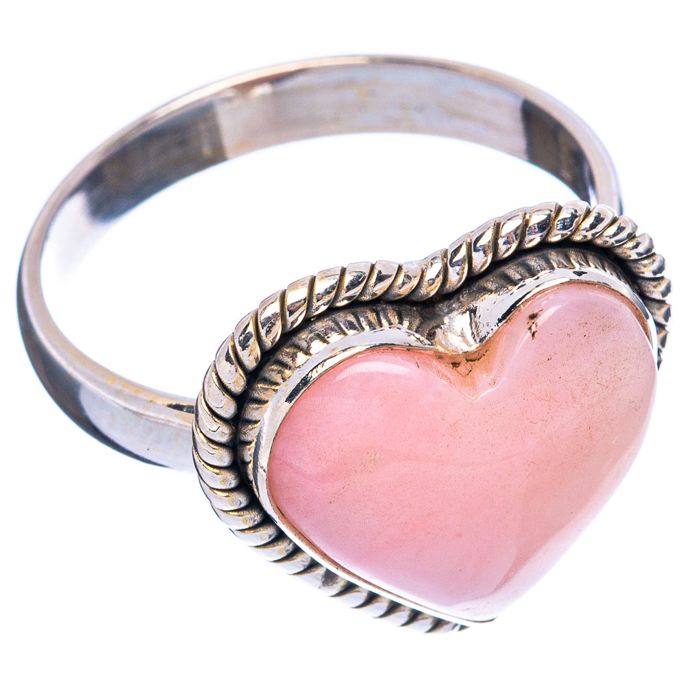 Pink Opal Heart Ring Size 9.75 (925 Sterling Silver) R4981