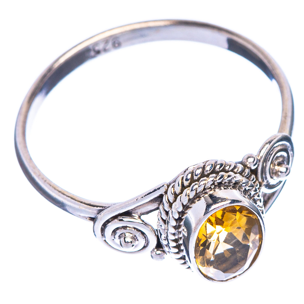 Faceted Citrine Dainty Ring Size 6.5 (925 Sterling Silver) R1165