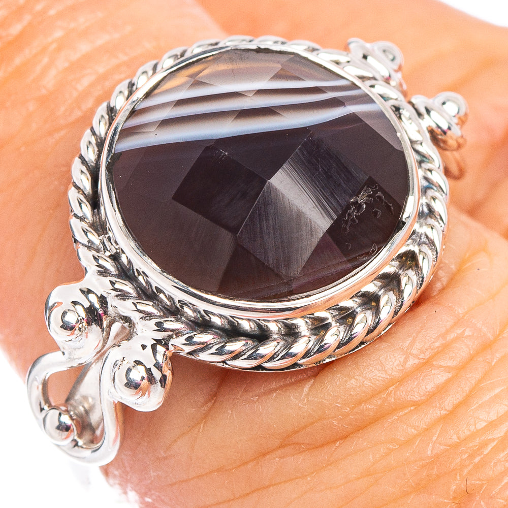 Premium Botswana Agate Ring Size 6.75 (.925 Sterling Silver)