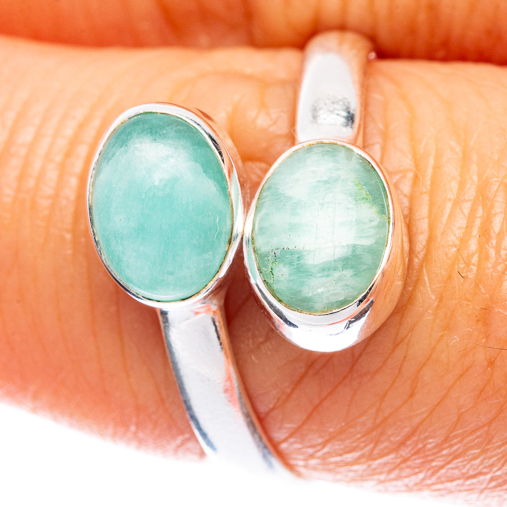 Amazonite Dainty Ring Size 8 Adjustable (925 Sterling Silver) R5124