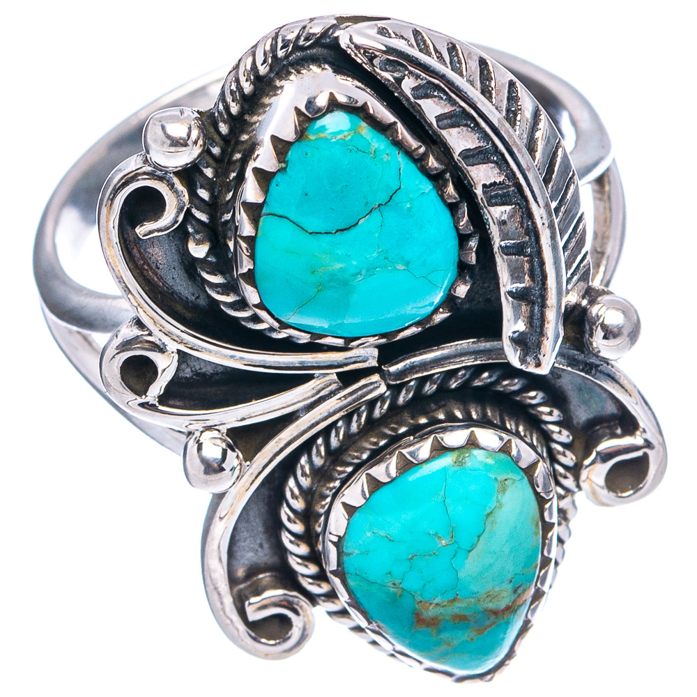Native Style Mohave Turquoise Ring Size 7.75 (.925 Sterling Silver)