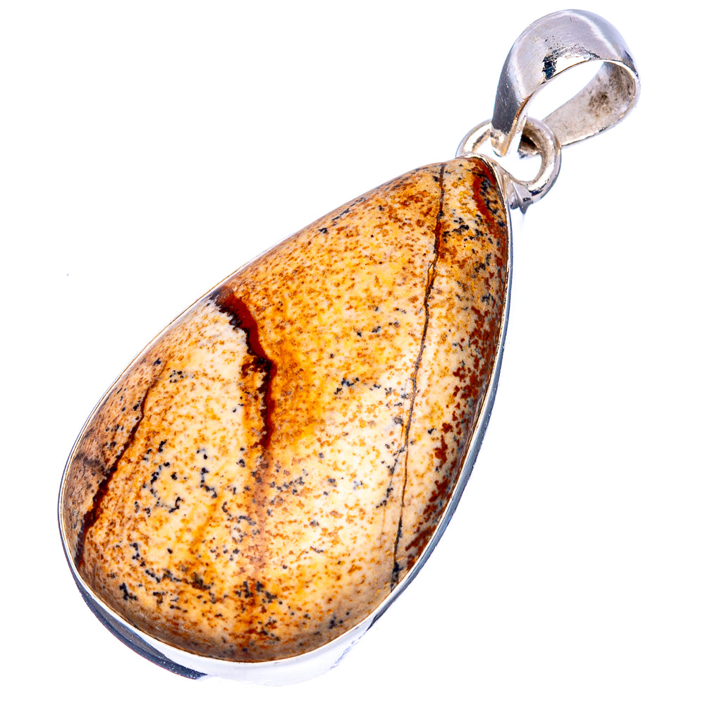 Picture Jasper Pendant 1 3/4" (.925 Sterling Silver)