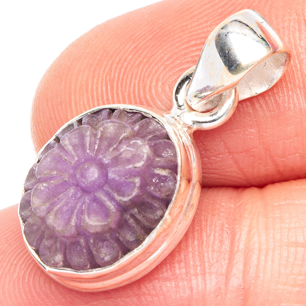 Amethyst Flower Pendant 1" (925 Sterling Silver) P44004