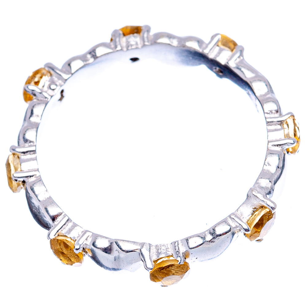 Citrine Heart Dainty Ring Size 6.75 (.925 Sterling Silver)