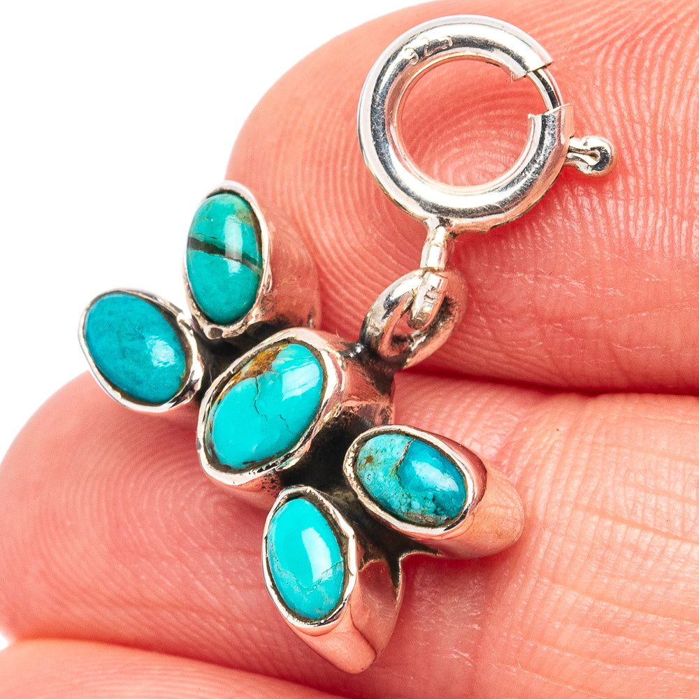Mohave Turquoise Pendant 7/8" (.925 Sterling Silver)