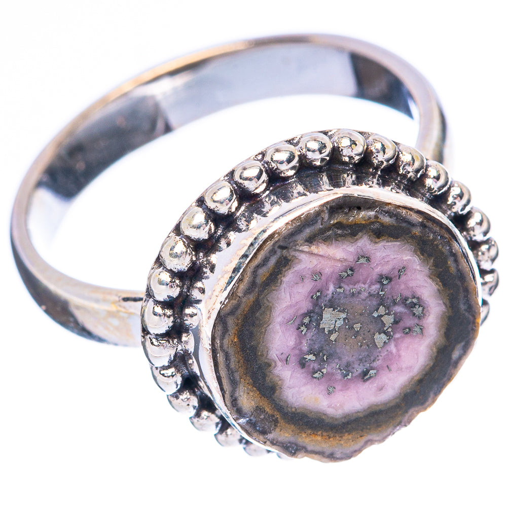 Rare Rhodochrosite Stalactite Ring Size 7 (925 Sterling Silver) R3977