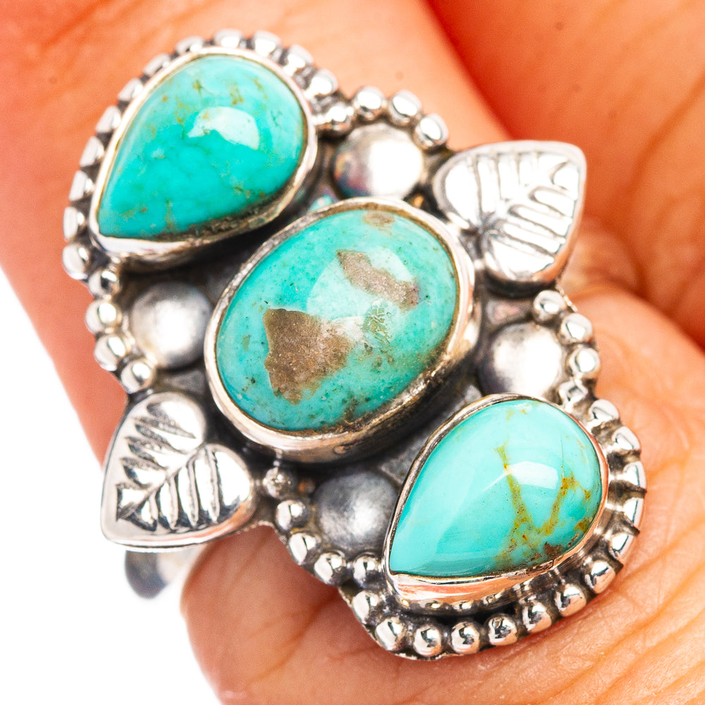 Mojave Turquoise Ring Size 6 Adjustable (.925 Sterling Silver)