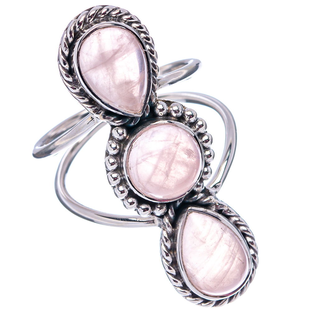 Premium Rose Quartz Ring Size 7.5 (.925 Sterling Silver)