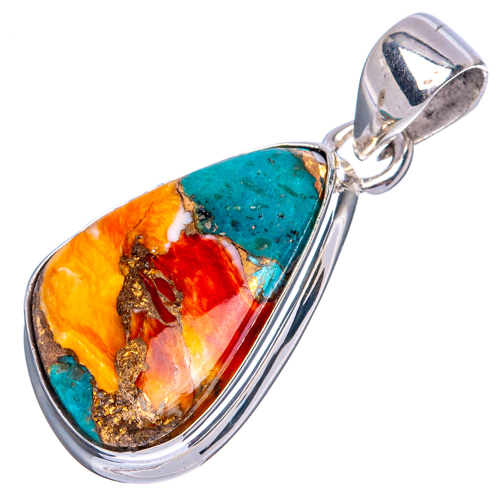 Spiny Oyster Turquoise Pendants 1 3/8" (925 Sterling Silver) P42373