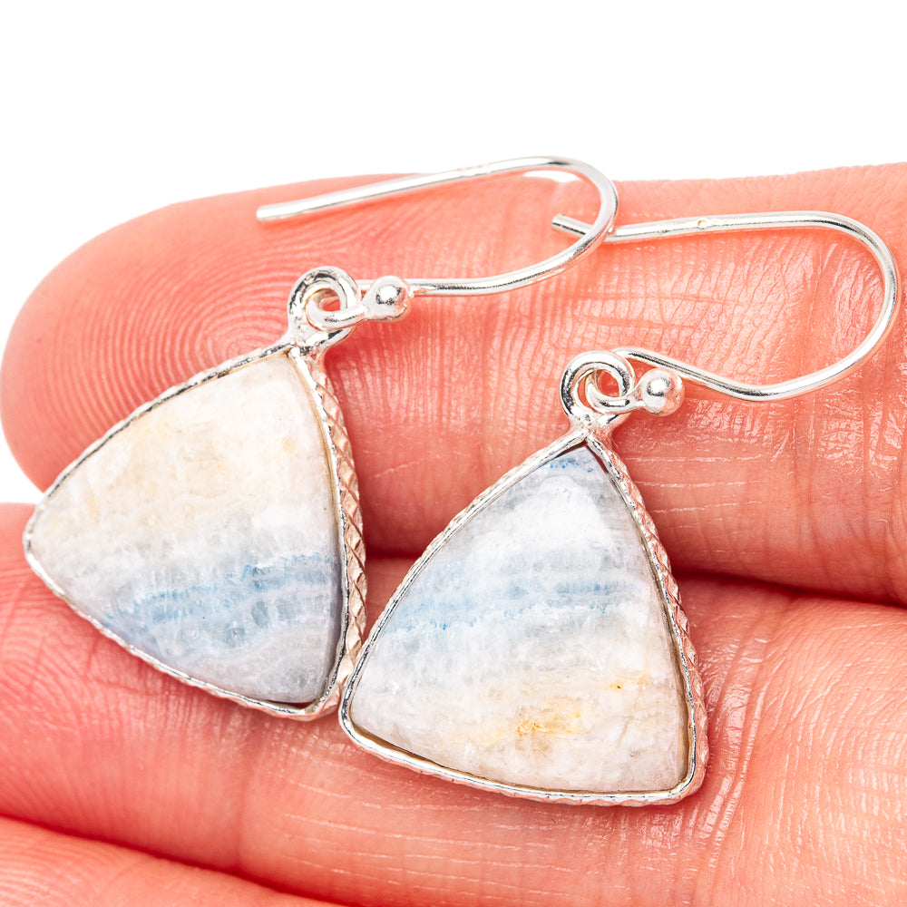 Blue Scheelite Earrings 1 1/8" (925 Sterling Silver) E1461