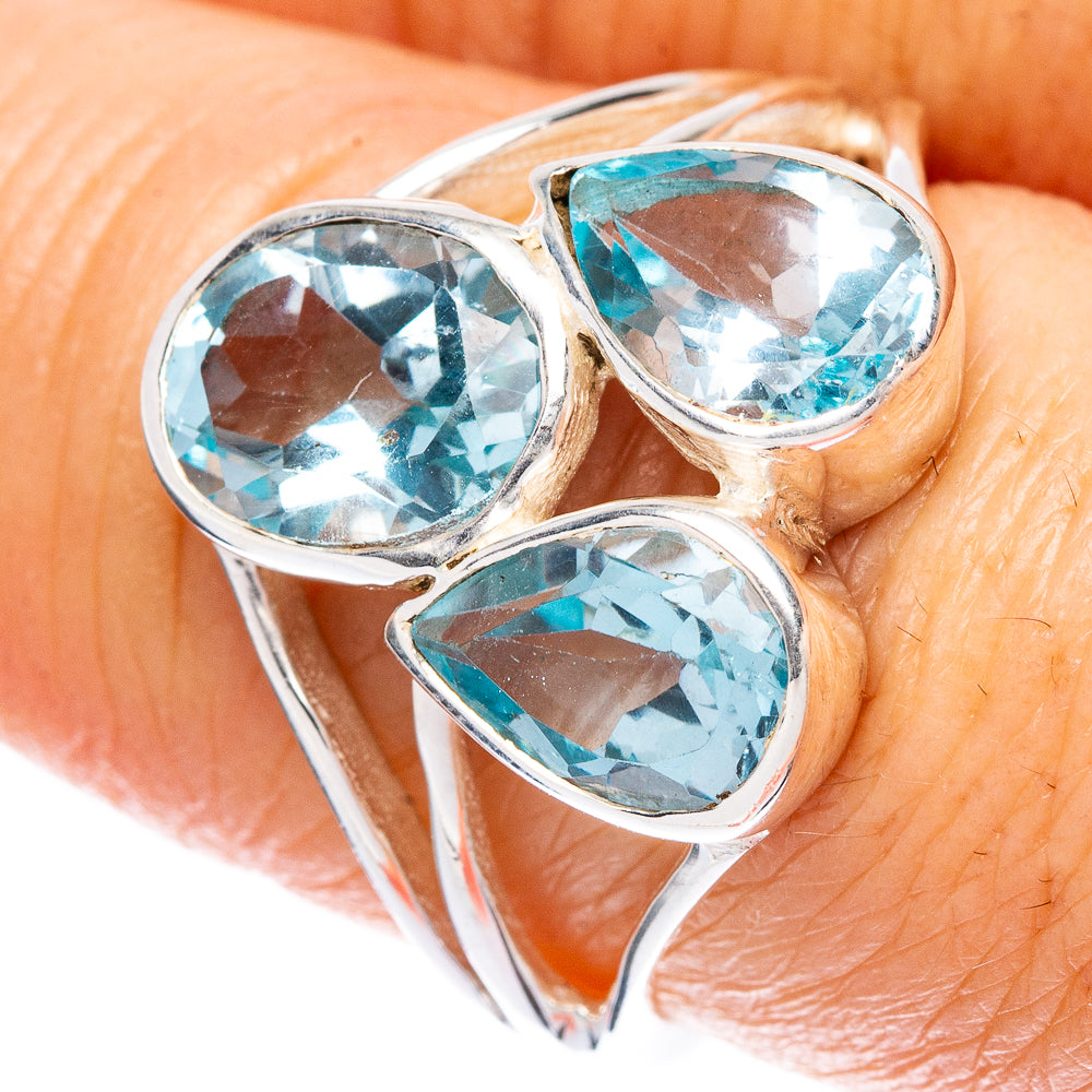 Blue Topaz 925 Sterling Silver Ring Size 8 Ana Co R2467