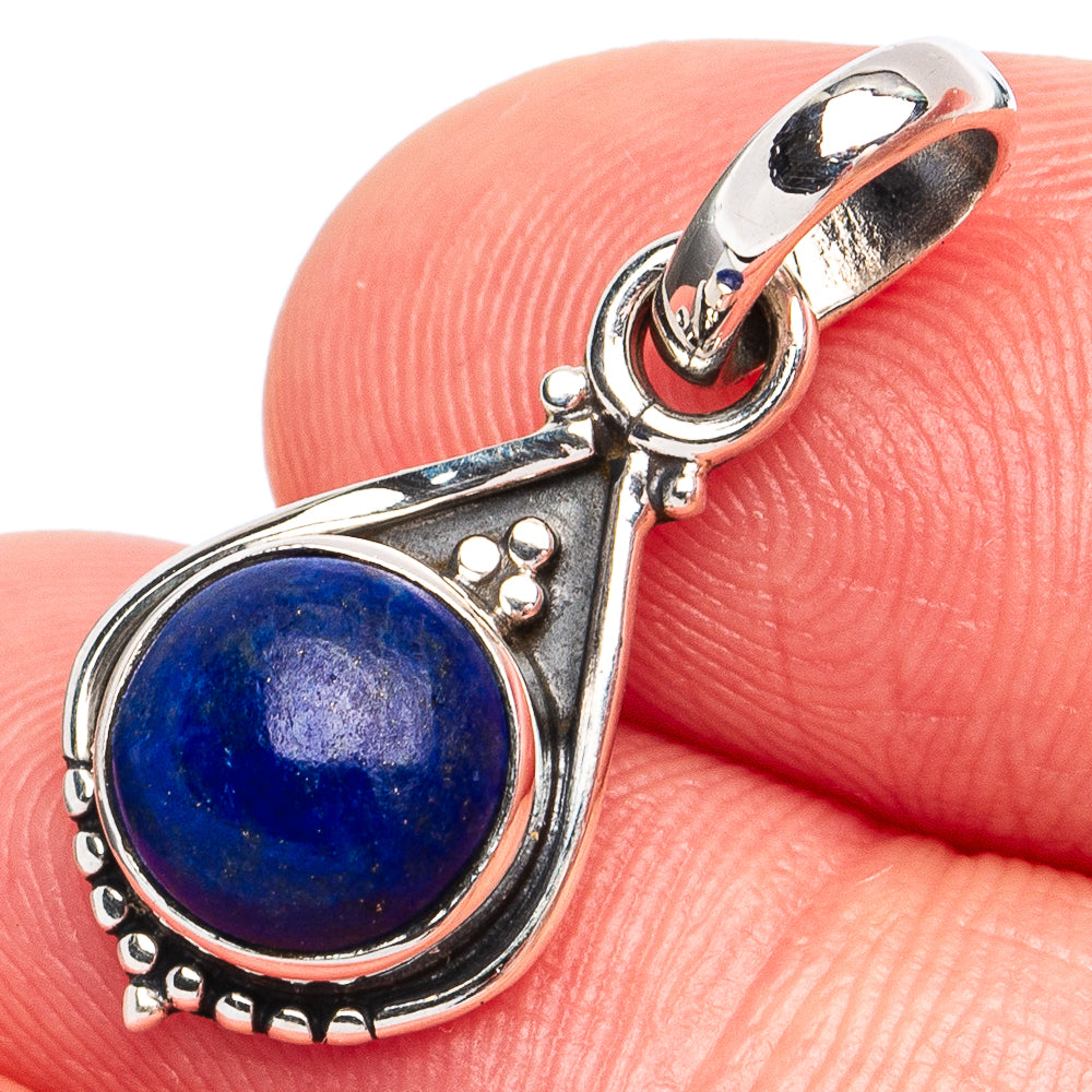 Dainty Lapis Lazuli Pendant 1" (925 Sterling Silver) P45234