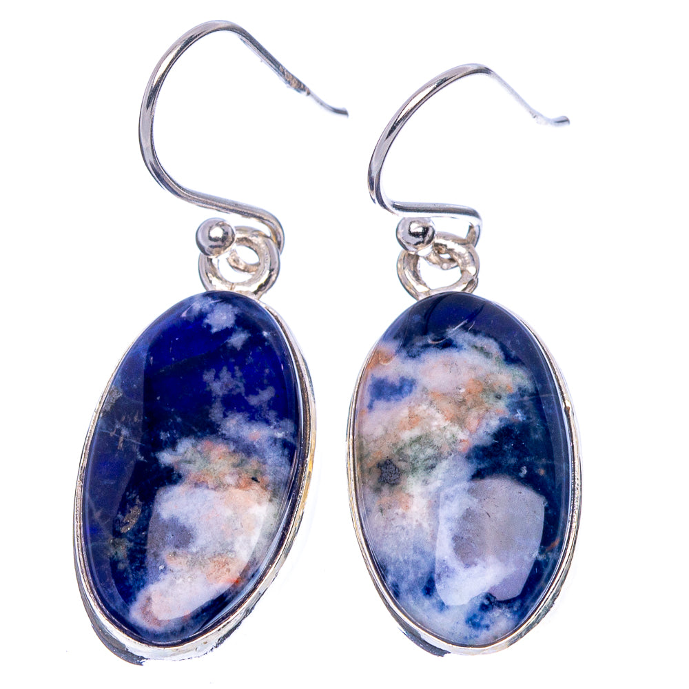 Sodalite Earrings 1 3/8" (925 Sterling Silver) E1865